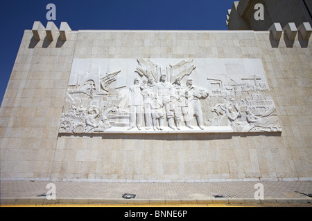 Damasco Siria Panorama muro museo militare tableau commemorazione dello Yom Kippur o la guerra di ottobre e la guerra di sei giorni Foto Stock