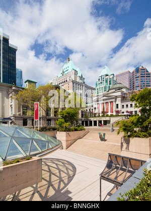 Robson square, galleria d'Arte di Vancouver, British Columbia, BC Foto Stock