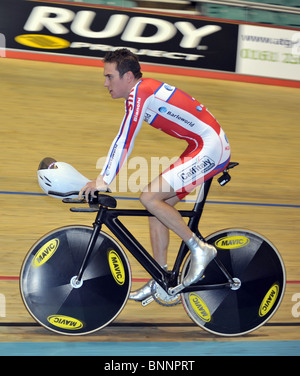 Geraint Thomas (Barloworld). 4km inseguimento qualificazioni. Giovedì pomeriggio. British Cycling Senior Via Nazionale Champ. Foto Stock