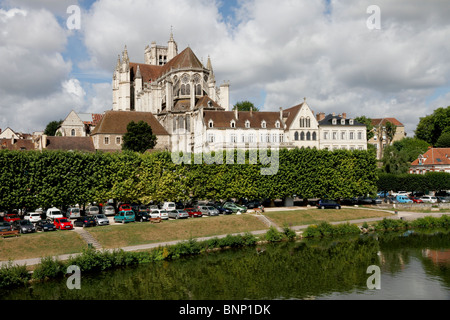 Abbazia Saint-Germain in Auxerre Borgogna Francia Foto Stock