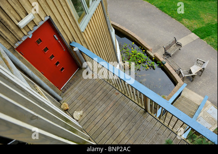 Springhill Eco-Housing, cohousing, comunità sociale l'alloggiamento. Stroud Gloucestershire. Inghilterra, Regno Unito. Foto Stock