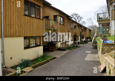 Springhill Eco-Housing, cohousing, comunità sociale l'alloggiamento. Stroud Gloucestershire. Inghilterra, Regno Unito. Foto Stock