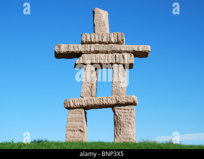 Toronto Inukshuk in una vista frontale Foto Stock