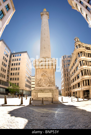 Un monumento per commemorare il Grande Incendio di Londra nel 1666. Foto Stock