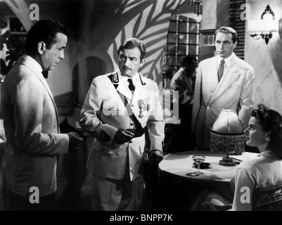 HUMPHREY BOGART, Claude Rains, Paul Henreid, Ingrid Bergman, CASABLANCA, 1942 Foto Stock