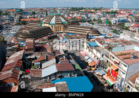 Il mercato centrale di Phnom Penh, Cambogia Foto Stock