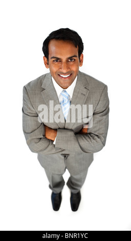 Imprenditore a giocare con le sfere di cinetica Foto Stock