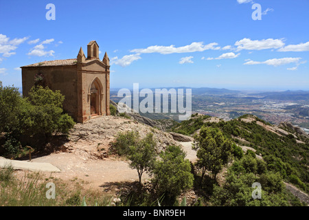 Cappella di Sant Joan a Montserrat (seghettato) di montagna ad ovest di Barcellona, in Catalogna, Spagna. Foto Stock