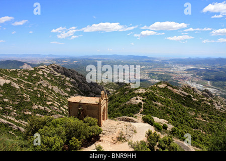 Cappella di Sant Joan a Montserrat (seghettato) di montagna ad ovest di Barcellona, in Catalogna, Spagna. Foto Stock