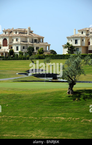 El Higueral Campo da Golf, Benahavis, Costa del Sol, provincia di Malaga, Andalusia, Spagna, Europa occidentale. Foto Stock