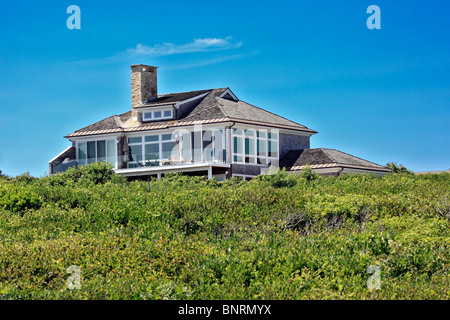 Home affacciato sulla spiaggia Montauk Long Island NY Foto Stock