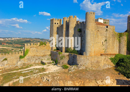 Il castello di Obidos ( ora hotel-Pousada), Obidos, Leiria distric, Estremadura, Portogallo Foto Stock