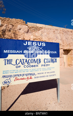 La catacomba Chiesa - una delle cinque chiese sotterranee in Coober Pedy, South Australia, Australia. Foto Stock