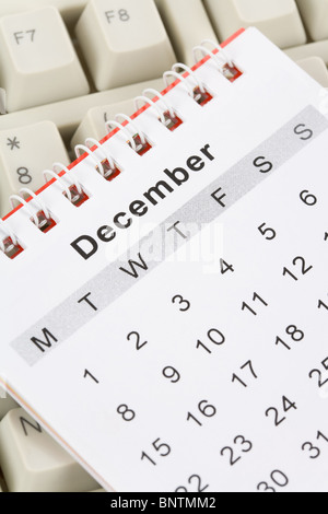 Calendario e tastiera, Dicembre Foto Stock