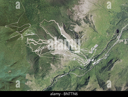 Mappa aerea vista al di sopra Whiteface Mountain Ski Center estate Lake Placid Montagne Adirondack New York Foto Stock