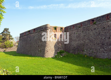 I bastioni del castello di Uzhhorod (Ucraina). Costruito tra il XIII e il XVIII secolo. Foto Stock