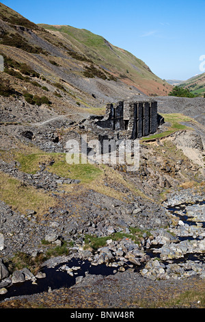 Mining rimane a Cwmystwyth miniere di piombo Valle Ystwyth Wales UK Foto Stock