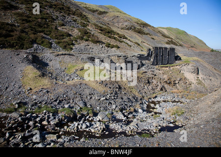 Mining rimane a Cwmystwyth miniere di piombo Valle Ystwyth Wales UK Foto Stock