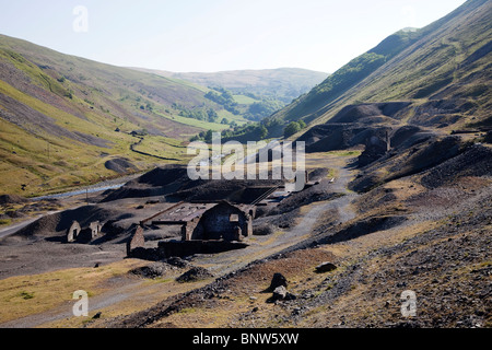 Mining rimane a Cwmystwyth miniere di piombo Valle Ystwyth Wales UK Foto Stock