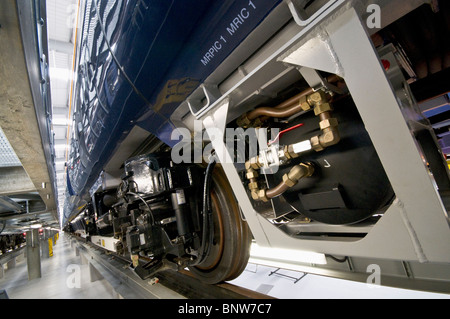 Nuovo Hitachi di treni ad alta velocità sono pronti per l'uso dall'andare avanti il gruppo sul loro nuove rotte verso la stazione di St Pancras da Kent Foto Stock