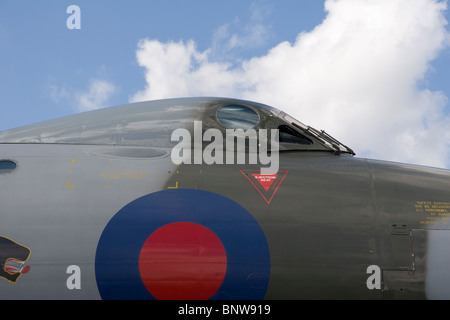 Cockpit di Avro Vulcan bomber xh558 a Farnborough International Air Show 2010 Gran Bretagna Foto Stock