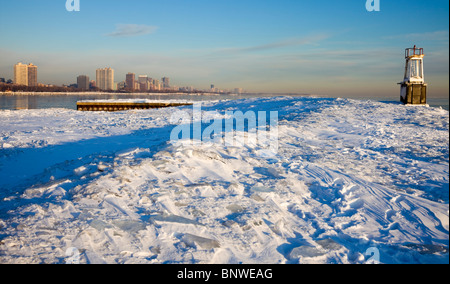 Inverno mattina in Chicago Foto Stock