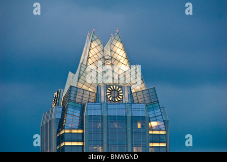 Il quartiere finanziario della banca di brina Tower è soprannominato "pike' o 'Owl Face' di Austin, Texas, Stati Uniti d'America Foto Stock