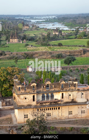 Praveen Raj Mahal Palace rovine. Orchha. Il Madhya Pradesh. India Foto Stock