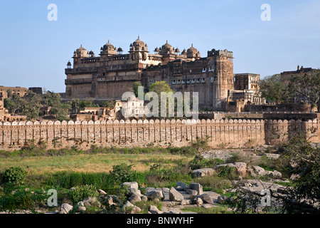 Jehangir Mahal Palace. Orchha. Il Madhya Pradesh. India Foto Stock