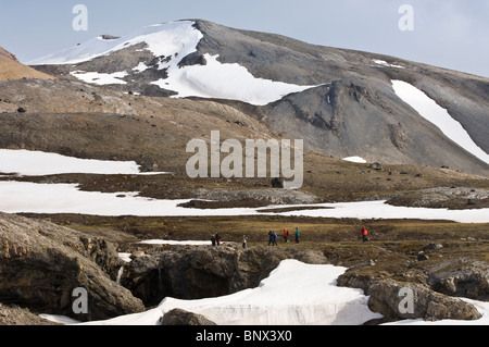 Blomstandhalvoya o Ny London storico sito arcipelago delle Svalbard, Norvegia. Foto Stock