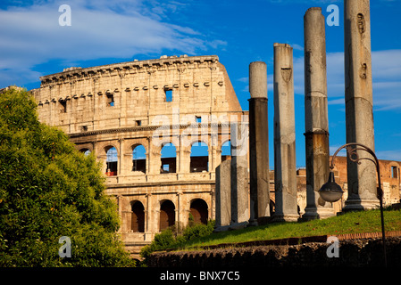 Colonne antiche che conduce al Colosseo, Roma Lazio Italia Foto Stock