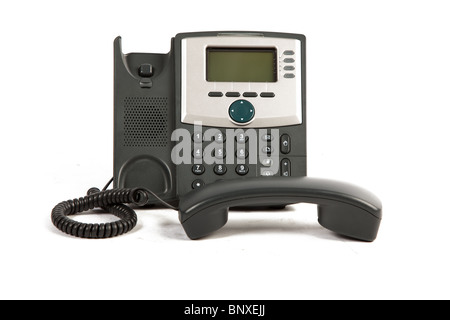 IP Phone Off il gancio sul bianco sfondo isolato Foto Stock