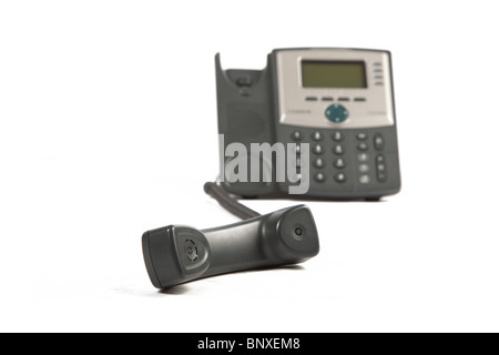 IP Phone Off il gancio sul bianco sfondo isolato Foto Stock