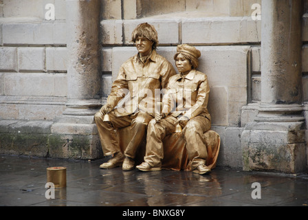 Buskers a Bath town centre Regno Unito Foto Stock