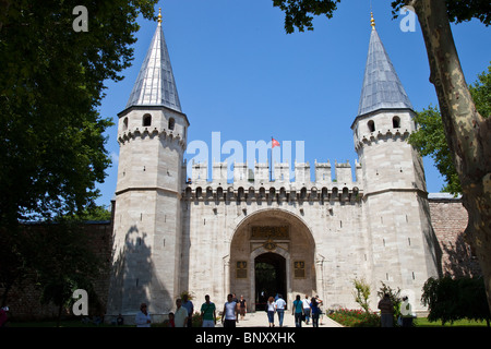 Entrata al Palazzo Topkapi ad Istanbul in Turchia Foto Stock