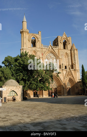 Lala Mustafa Pasha Mosque era precedentemente noto come la Cattedrale di San Nicolas di Famagosta, Cipro settentrionale turca di religione Lala Mustafa Foto Stock