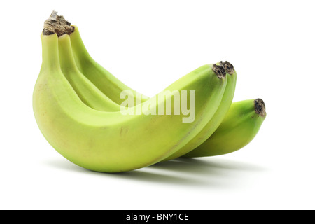 Grappolo di banane acerbe Foto Stock