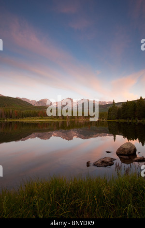 Ratti Sprague Lago di Sunrise, Rocky Mountain National Park, COLORADO, Stati Uniti d'America Foto Stock