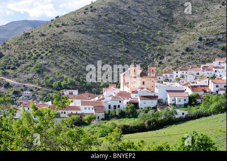 Alpandeire villaggio bianco Serrania de Ronda Andalusia Spagna Foto Stock