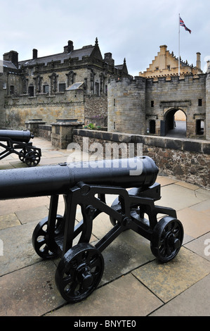 I cannoni al Castello di Stirling, Scozia, Regno Unito Foto Stock