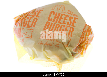 McDonald's cheeseburger. Foto Stock