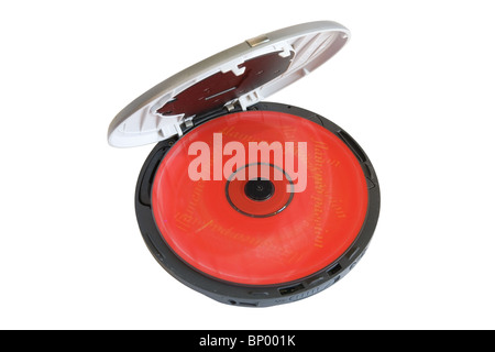 DVD di girare intorno a un lettore DVD portatile. Nessuna tecnica di Photoshop, slow shutter speed & CD è effettivamente la filatura. Foto Stock