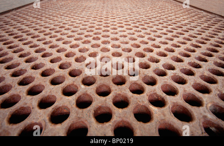 Rusty traliccio metallico close up - lo scambiatore di calore Foto Stock