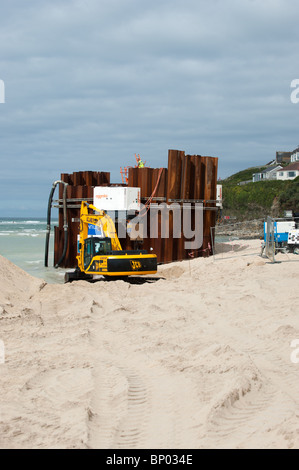 Installazione Wavehub lavorare a Hayle, Cornwall Foto Stock