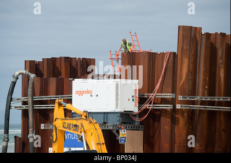 Installazione Wavehub lavorare a Hayle, Cornwall Foto Stock