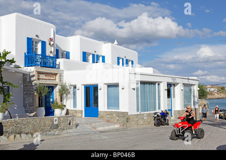 Petinos hotel in Platis Gialos, Mykonos Isola, Cicladi, ISOLE DELL' EGEO, Grecia Foto Stock