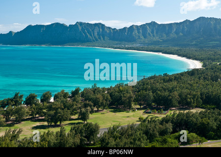 Waimanalo Bay, Oahu, Hawaii, STATI UNITI D'AMERICA Foto Stock