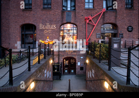 La storia dei Beatles Albert Dock Liverpool Merseyside Regno Unito Foto Stock