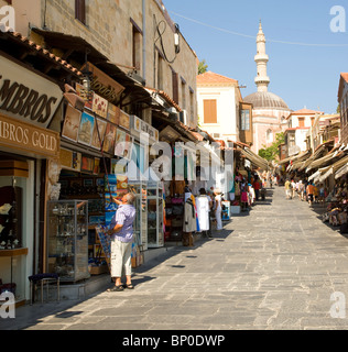 Soktratous street negozi, Rodi, Grecia Foto Stock