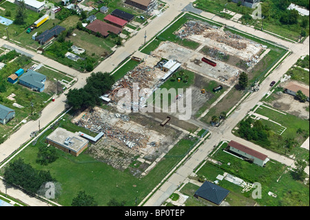 Al di sopra dell'antenna case distrutte tamponi sterili New Orleans bassa 9. nono ward Foto Stock